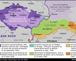 карта расчлененной Чехословакии